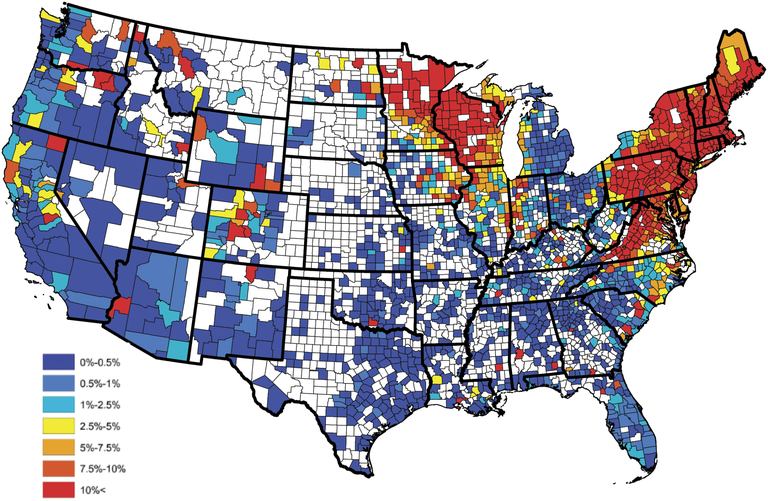 Tick-borne diseases (TBDs) account for a staggering 94% of human illnesses due to vector-borne diseases in the U.S. The mission of this project is to assimilate disparate datasets with spatio-temporal, environmental and human predictors and to leverage cyber-infrastructure and data science to enhance forecasting of TBDs in the western U.S. 
(Map: Lyme Disease Forecast)